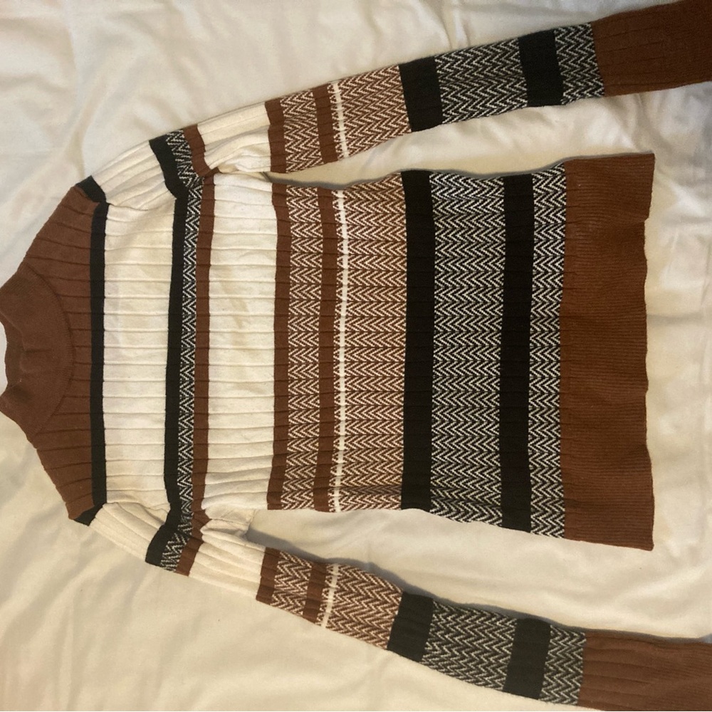 Striped Brown and Black Women's Sweater